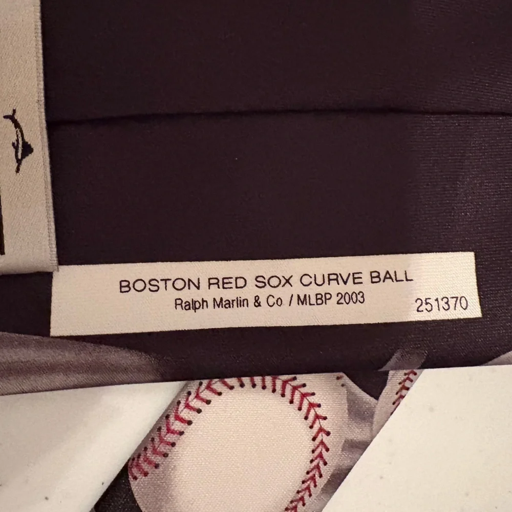 Boston Red Sox Curve Ball neck tie Ralph Marlin vintage EUC